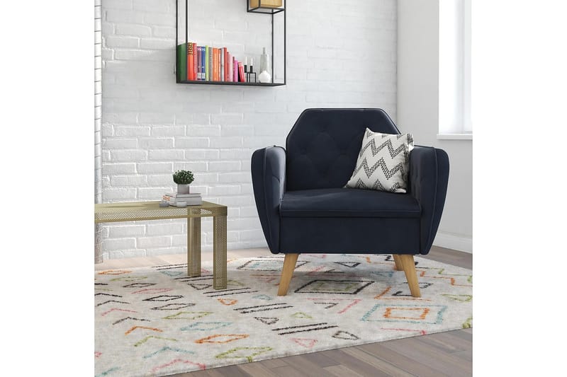 Nojatuoli Teresa Sametti/Sininen - Novogratz - Huonekalut - Tuoli & nojatuoli - Nojatuoli & lepotuoli - Samettinojatuoli