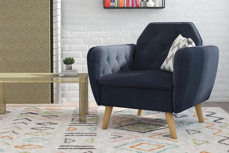 Nojatuoli Teresa Sametti/Sininen - Novogratz - Huonekalut - Tuoli & nojatuoli - Nojatuoli & lepotuoli - Samettinojatuoli