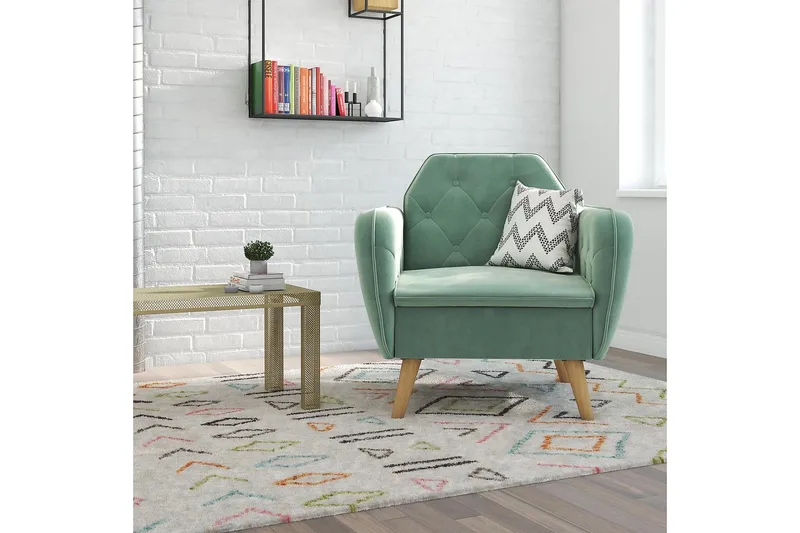 Nojatuoli Teresa Sametti/Vaaleanvihreä - Novogratz - Huonekalut - Tuoli & nojatuoli - Nojatuoli & lepotuoli - Samettinojatuoli