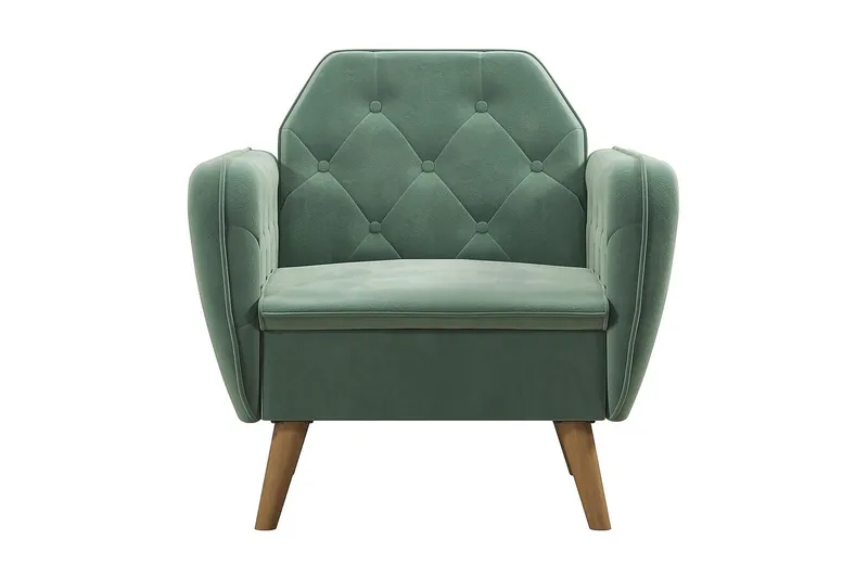 Nojatuoli Teresa Sametti/Vaaleanvihreä - Novogratz - Huonekalut - Tuoli & nojatuoli - Nojatuoli & lepotuoli - Samettinojatuoli