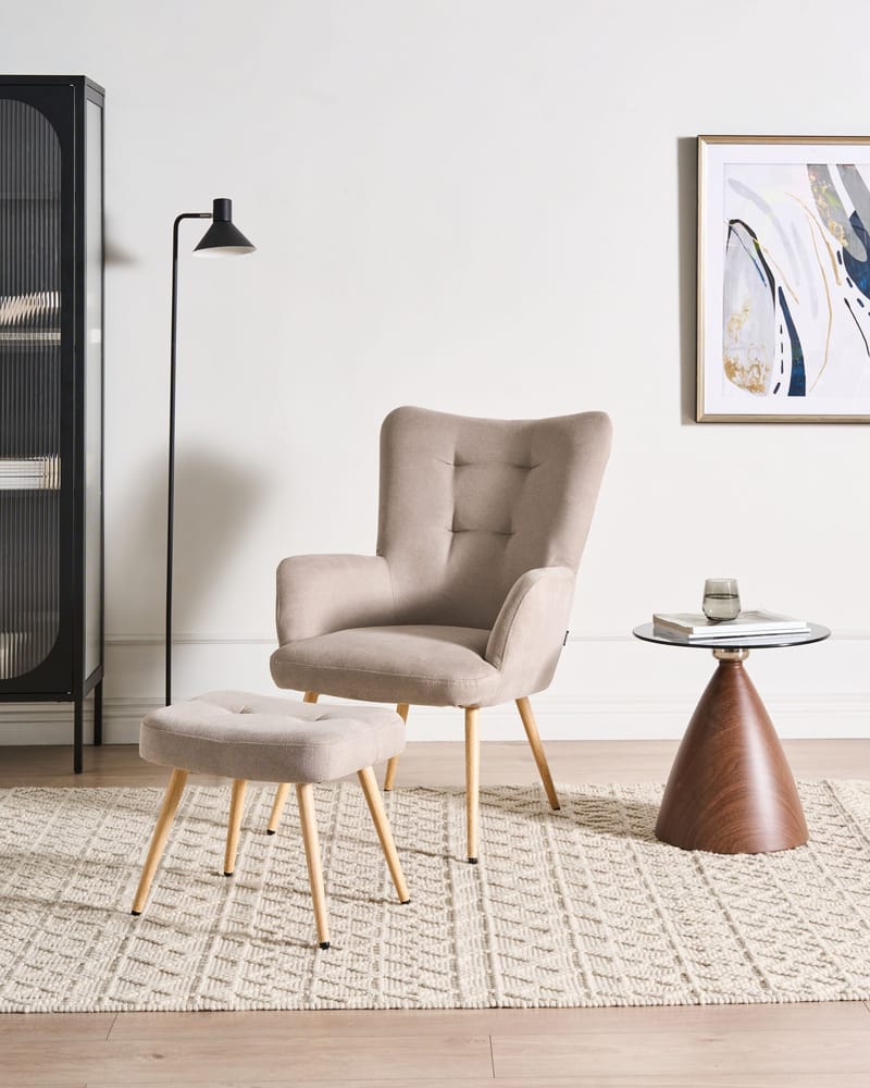 Nojatuoli Vejle - Beige - Huonekalut - Tuoli & nojatuoli - Nojatuoli & lepotuoli