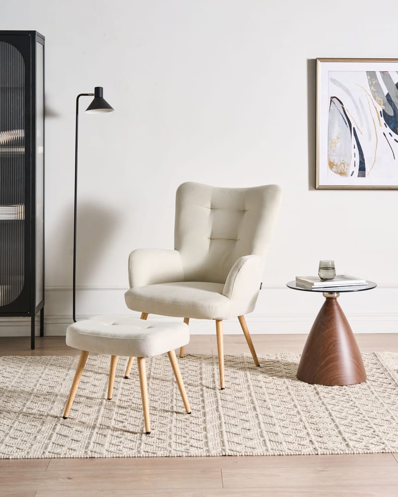 Nojatuoli Vejle - Vaalea beige - Huonekalut - Tuoli & nojatuoli - Nojatuoli & lepotuoli