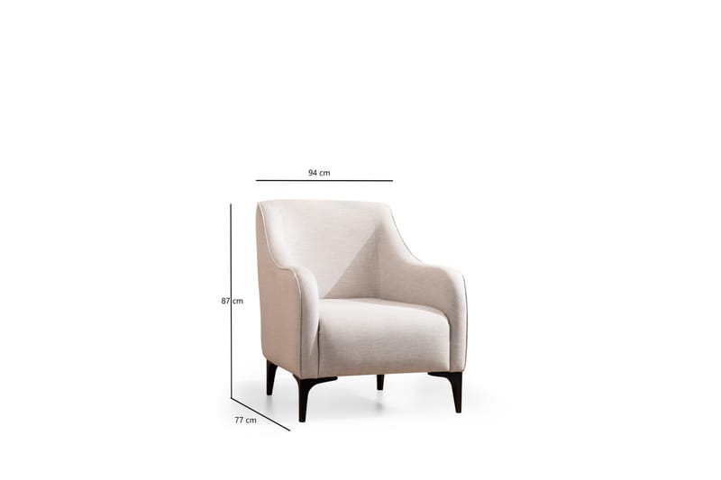 Nojatuoli Wangaratta - Offwhite - Huonekalut - Tuoli & nojatuoli - Nojatuoli & lepotuoli