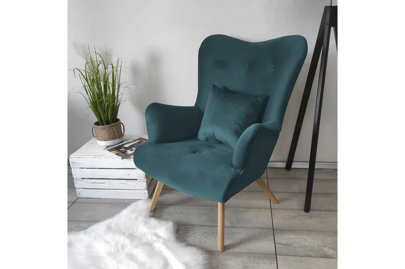 Nojatuoli Witolin - Sametti/Sininen - Huonekalut - Tuoli & nojatuoli - Nojatuoli & lepotuoli - Samettinojatuoli