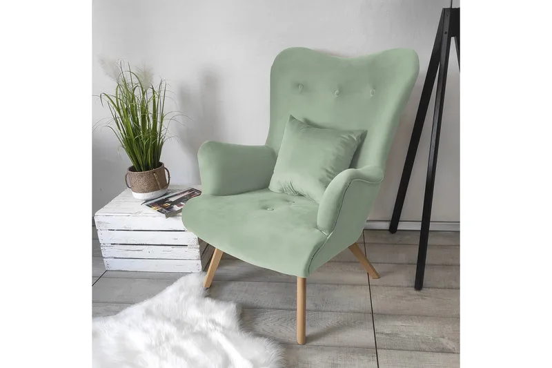 Nojatuoli Witolin - Sametti/Vihreä - Huonekalut - Tuoli & nojatuoli - Nojatuoli & lepotuoli - Samettinojatuoli