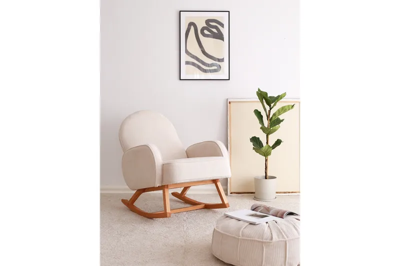 Nojatuoli Yoko - Valkoinen - Huonekalut - Tuoli & nojatuoli - Pyörivät tuolit & keinutuoli