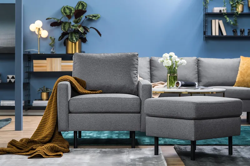 Nojatuoli Peppe - Vaaleanharmaa - Huonekalut - Tuoli & nojatuoli - Nojatuoli & lepotuoli