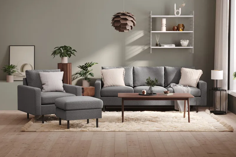 Nojatuoli Peppe - Vaaleanharmaa - Huonekalut - Tuoli & nojatuoli - Nojatuoli & lepotuoli