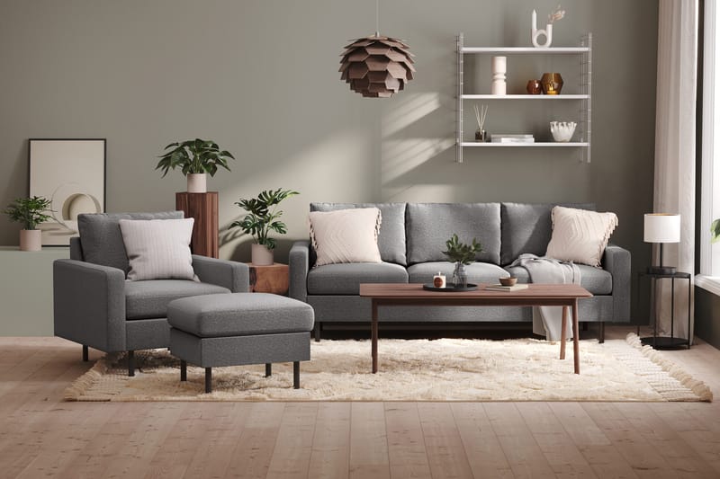 Nojatuoli Peppe - Vaaleanharmaa - Huonekalut - Tuoli & nojatuoli - Nojatuoli & lepotuoli