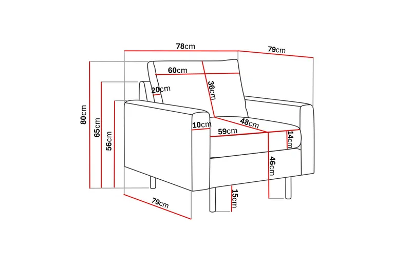 Nojatuoli Peppe - Vaaleanpunainen - Huonekalut - Tuoli & nojatuoli - Nojatuoli & lepotuoli