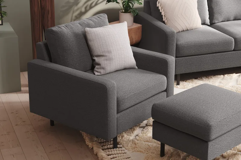 Nojatuoli Peppe - Vaaleanharmaa - Huonekalut - Tuoli & nojatuoli - Nojatuoli & lepotuoli