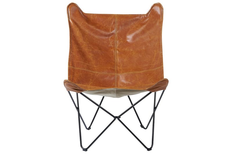 Nojatuoli Nybro - Ruskea, Musta/Keinonahka - Huonekalut - Tuoli & nojatuoli - Nojatuoli & lepotuoli