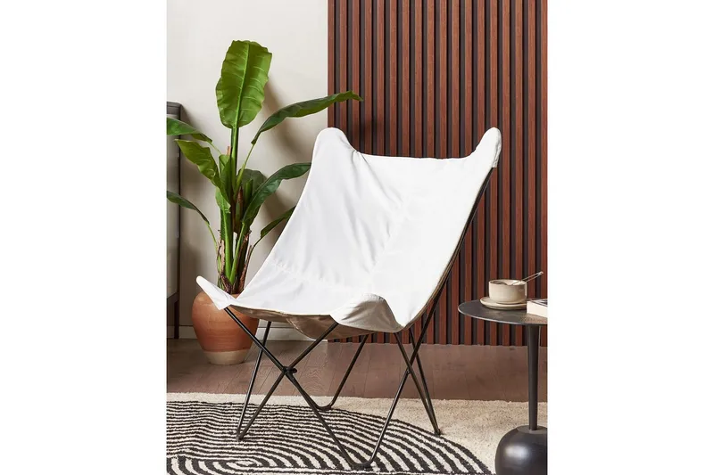 Nojatuoli Nybro - Valkoinen, Musta/Sametti - Huonekalut - Tuoli & nojatuoli - Nojatuoli & lepotuoli