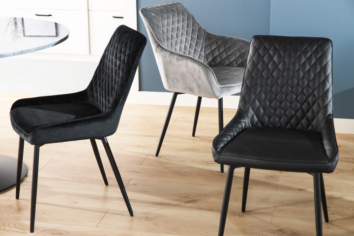 Nojatuoli Olingdal - Harmaa/Musta - Ruokapöydän tuolit - Meikkituoli - Käsinojallinen tuoli