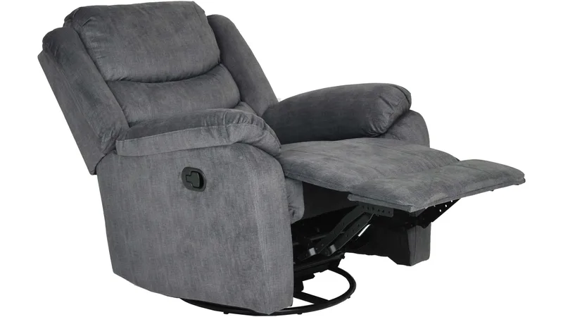 Olvani recliner-nojatuoli kankaasta, manuaalinen - Harmaa - Huonekalut - Tuoli & nojatuoli - Nojatuoli & lepotuoli - Mekanismituoli