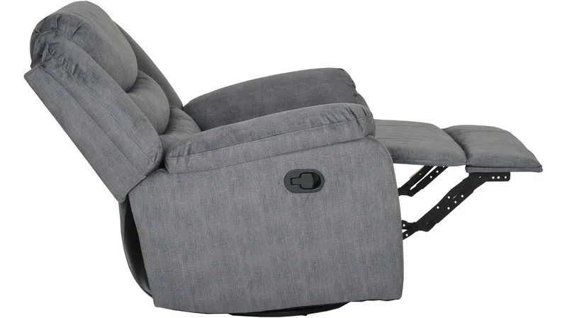 Olvani recliner-nojatuoli kankaasta, manuaalinen - Harmaa - Huonekalut - Tuoli & nojatuoli - Nojatuoli & lepotuoli - Mekanismituoli