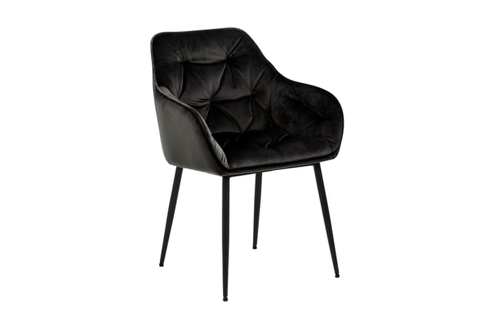Nojatuoli Olze VIC-kangas 2-pak - Ruskea/Matta Musta - Meikkituoli - Käsinojallinen tuoli - Ruokapöydän tuolit