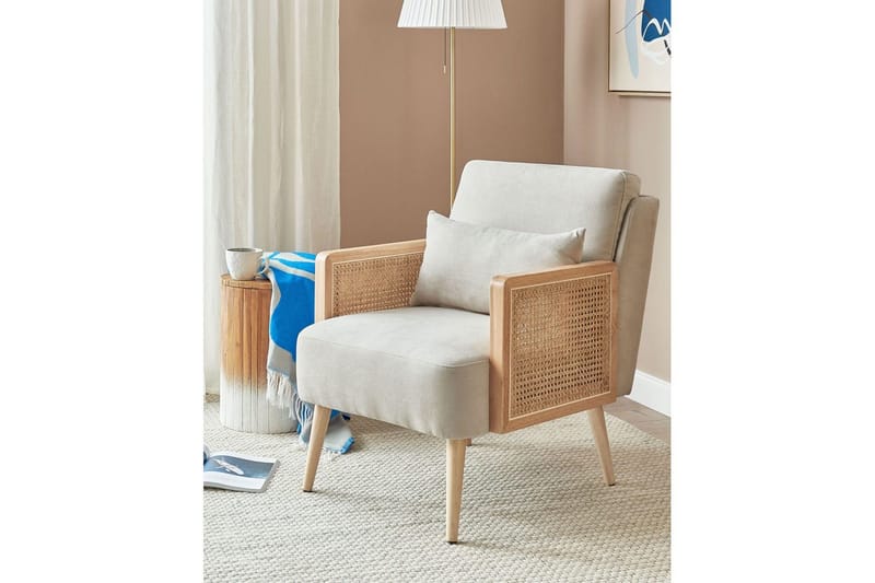 Nojatuoli Orum - Beige, vaalea puu - Huonekalut - Tuoli & nojatuoli - Nojatuoli & lepotuoli