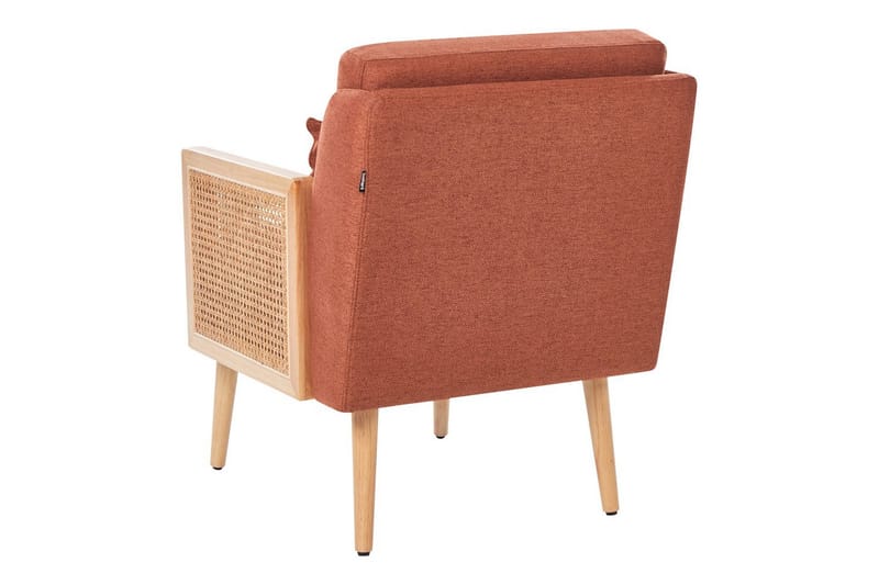 Nojatuoli Orum - Oranssi, vaalea puu - Huonekalut - Tuoli & nojatuoli - Nojatuoli & lepotuoli