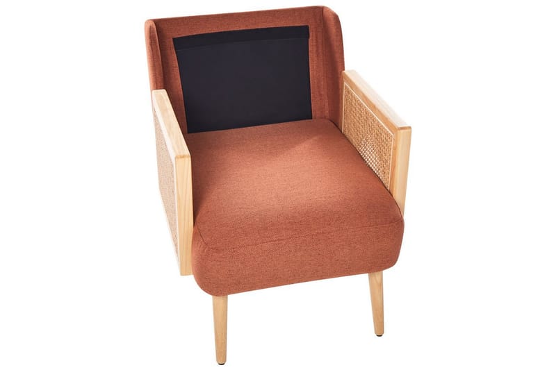 Nojatuoli Orum - Oranssi, vaalea puu - Huonekalut - Tuoli & nojatuoli - Nojatuoli & lepotuoli