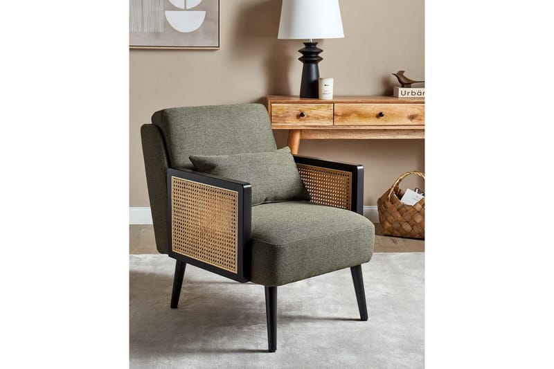 Nojatuoli Orum - Vihreä, vaalea puu, musta - Huonekalut - Tuoli & nojatuoli - Nojatuoli & lepotuoli