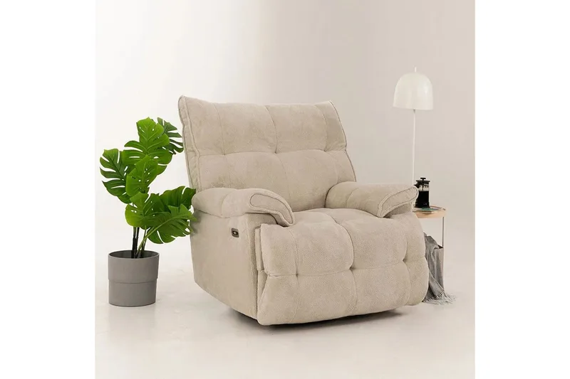 Osmara Sähköinen recliner-nojatuoli - Kermanvalkoinen - Huonekalut - Tuoli & nojatuoli - Nojatuoli & lepotuoli - Makuutuoli & divaanituoli