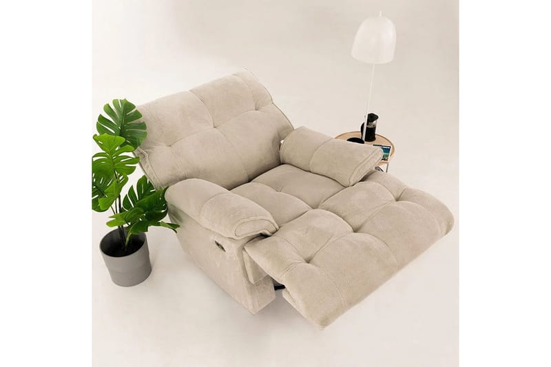 Osmara Sähköinen recliner-nojatuoli - Kermanvalkoinen - Huonekalut - Tuoli & nojatuoli - Nojatuoli & lepotuoli - Makuutuoli & divaanituoli