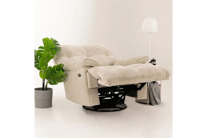 Osmara Sähköinen recliner-nojatuoli - Kermanvalkoinen - Huonekalut - Tuoli & nojatuoli - Nojatuoli & lepotuoli - Makuutuoli & divaanituoli