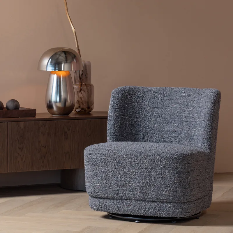 Pyörivä nojatuoli Atty - Harmaa melange - Huonekalut - Tuoli & nojatuoli - Nojatuoli & lepotuoli