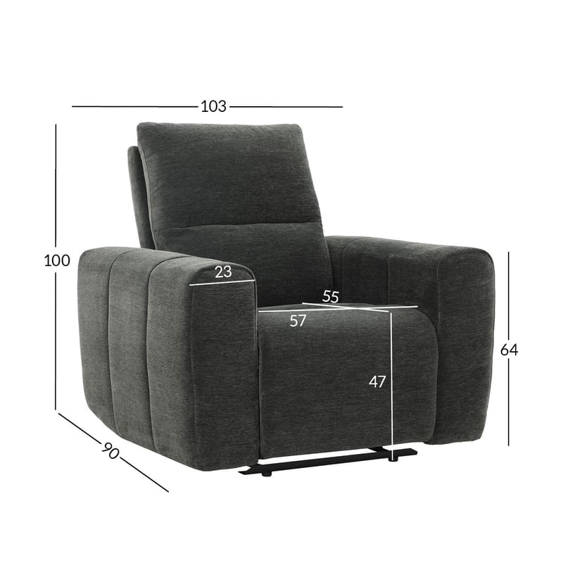 Recliner-nojatuoli Ödmark sähköisellä mekanismilla - harmaa - Huonekalut - Tuoli & nojatuoli - Nojatuoli & lepotuoli - Mekanismituoli