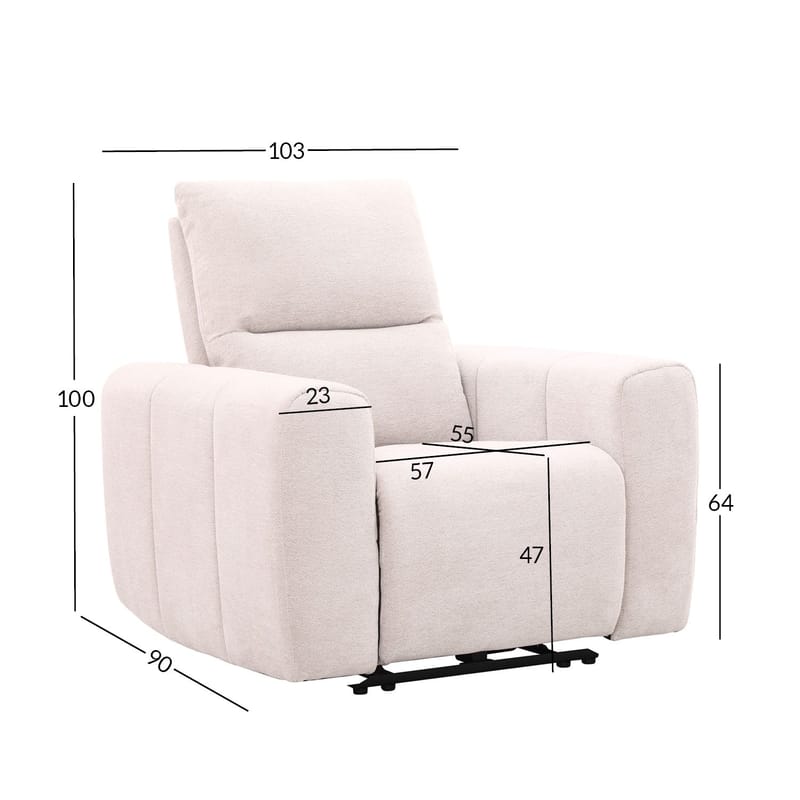 Recliner-nojatuoli Ödmark sähköisellä mekanismilla - vaaleanbeige - Huonekalut - Tuoli & nojatuoli - Nojatuoli & lepotuoli - Mekanismituoli