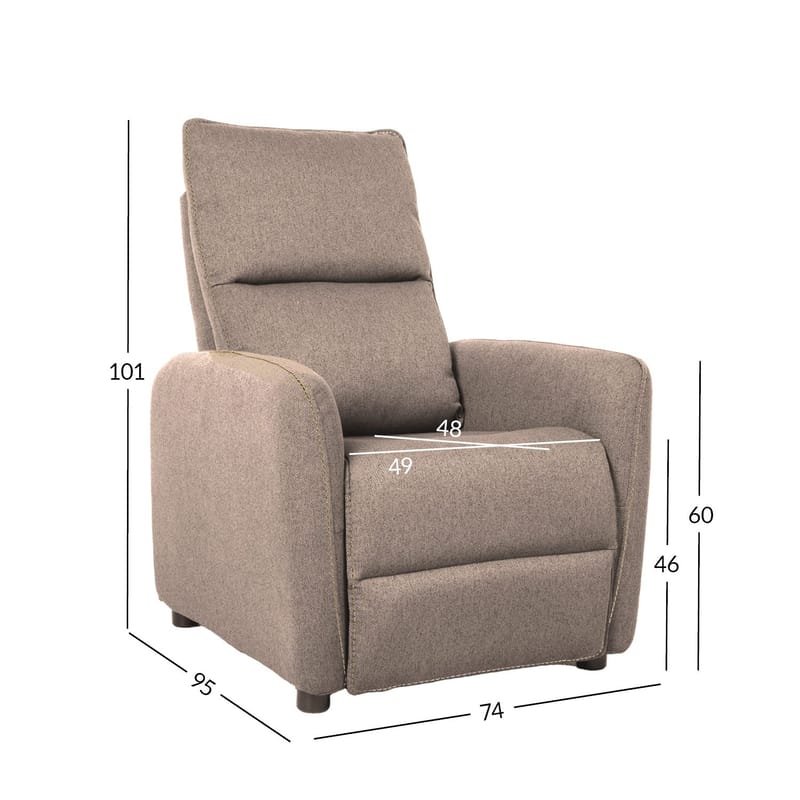 Recliner-nojatuoli Örsvik push back -mekanismilla - Beige - Huonekalut - Tuoli & nojatuoli - Nojatuoli & lepotuoli - Mekanismituoli