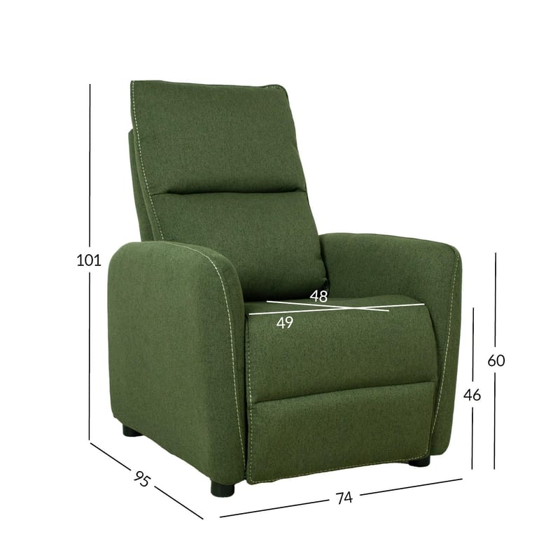 Recliner-nojatuoli Örsvik push back -mekanismilla - vihreä - Huonekalut - Tuoli & nojatuoli - Nojatuoli & lepotuoli - Nojatuoli rahilla