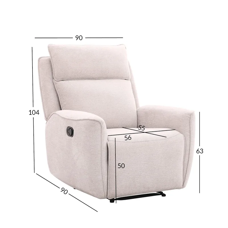 Recliner-nojatuoli Östvik manuaalisella mekanismilla - beige - Huonekalut - Tuoli & nojatuoli - Nojatuoli & lepotuoli - Mekanismituoli