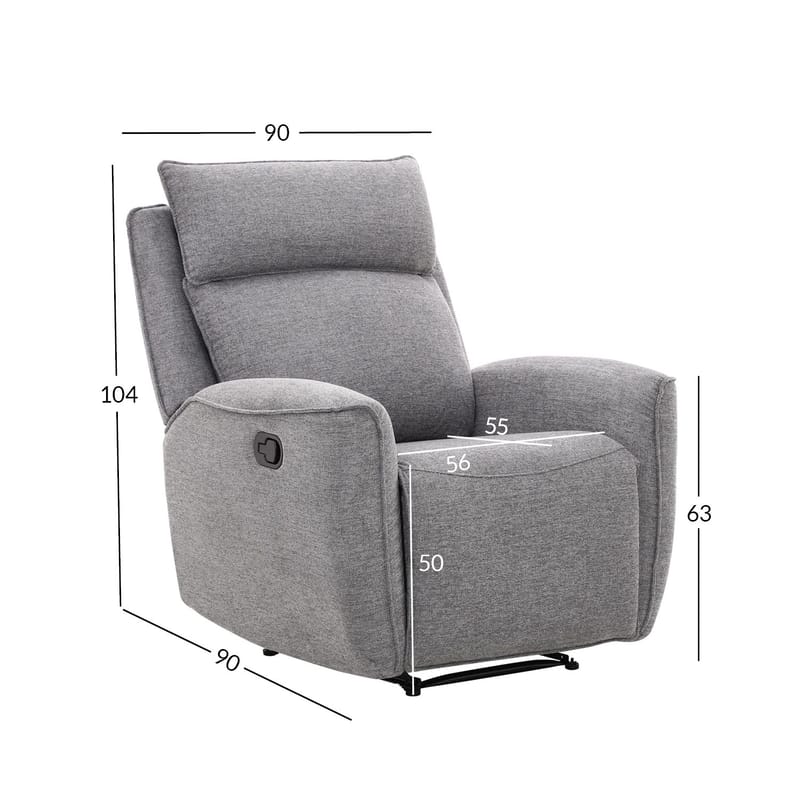 Recliner-nojatuoli Östvik manuaalisella mekanismilla - harmaa - Huonekalut - Tuoli & nojatuoli - Nojatuoli & lepotuoli - Mekanismituoli