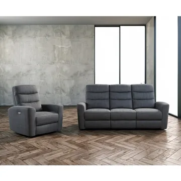 Recliner-nojatuoli Darvi sähköisellä mekanismilla - harmaa sametti - Huonekalut - Tuoli & nojatuoli - Nojatuoli & lepotuoli - Mekanismituoli