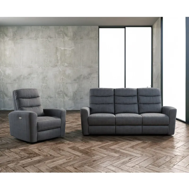 Recliner-nojatuoli Darvi sähköisellä mekanismilla - harmaa sametti - Huonekalut - Tuoli & nojatuoli - Nojatuoli & lepotuoli - Mekanismituoli