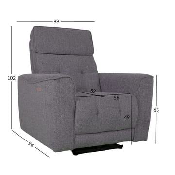Recliner-nojatuoli Glendor sähköisellä mekanismilla - harmaa - Huonekalut - Tuoli & nojatuoli - Nojatuoli & lepotuoli - Mekanismituoli