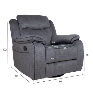 Recliner-nojatuoli Iskmar manuaalisella mekanismilla - Harmaa - Huonekalut - Tuoli & nojatuoli - Nojatuoli & lepotuoli - Mekanismituoli