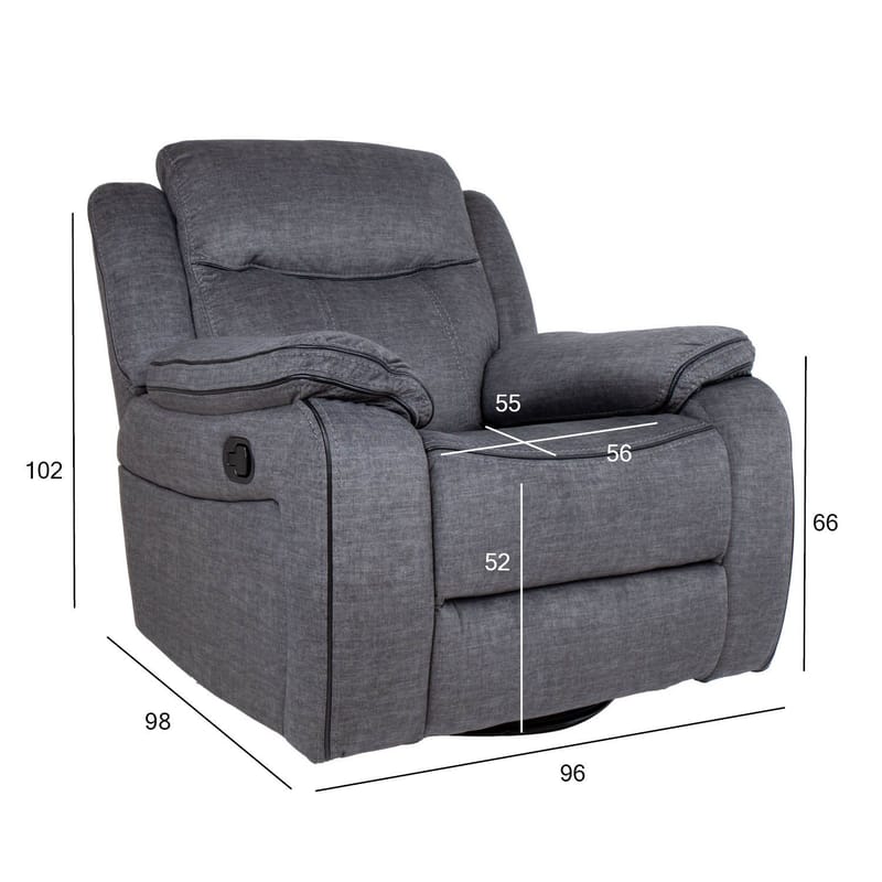 Recliner-nojatuoli Iskmar manuaalisella mekanismilla - Harmaa - Huonekalut - Tuoli & nojatuoli - Nojatuoli & lepotuoli - Mekanismituoli