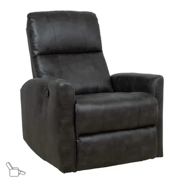 Recliner-nojatuoli Lönvik manuaalisella keinuvalla ja pyörivällä mekanismilla - harmaa - Huonekalut - Tuoli & nojatuoli - Nojatuoli & lepotuoli - Nojatuoli rahilla