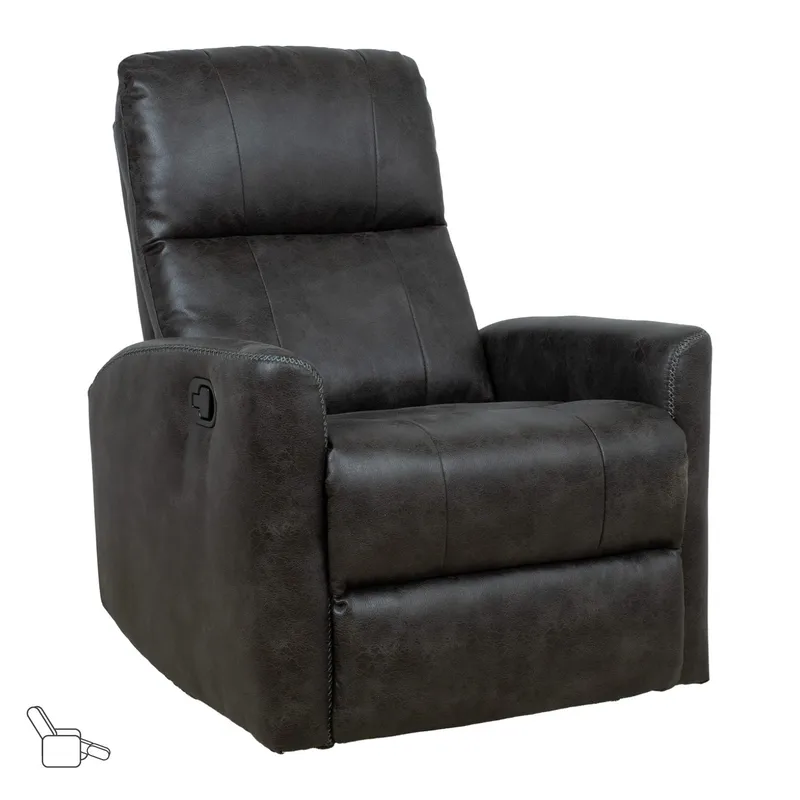 Recliner-nojatuoli Lönvik manuaalisella keinuvalla ja pyörivällä mekanismilla, harmaa