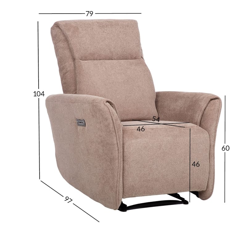 Recliner-nojatuoli Lavor sähköisellä mekanismilla - vaaleanruskea - Huonekalut - Tuoli & nojatuoli - Nojatuoli & lepotuoli - Mekanismituoli