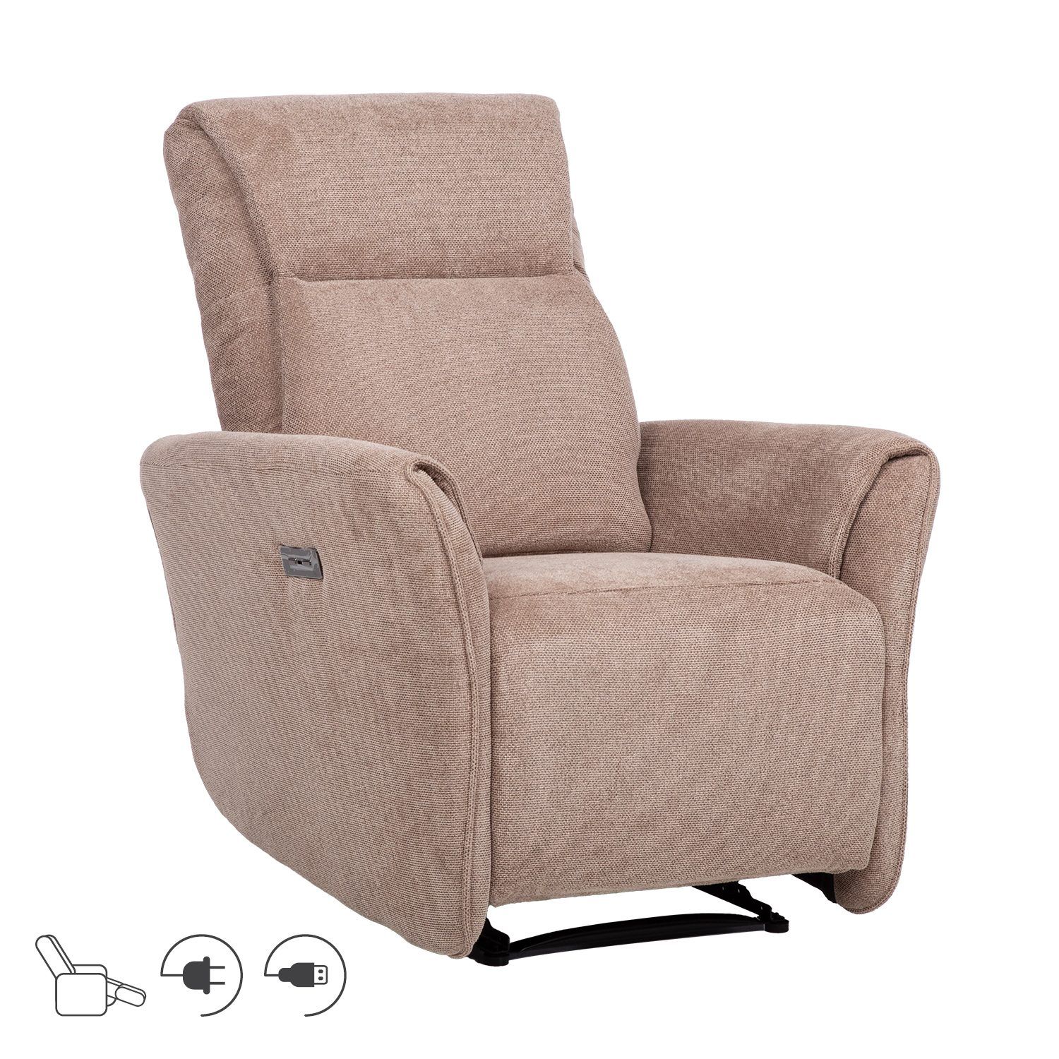 Recliner-nojatuoli Lavor sähköisellä mekanismilla - vaaleanruskea