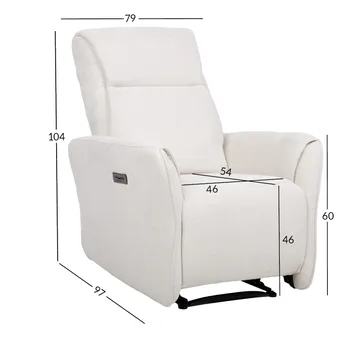 Recliner-nojatuoli Lavor sähköisellä mekanismilla - valkoinen - Huonekalut - Tuoli & nojatuoli - Nojatuoli & lepotuoli - Mekanismituoli