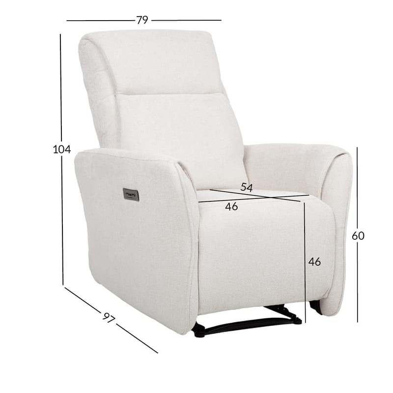 Recliner-nojatuoli Lavor sähköisellä mekanismilla - valkoinen - Huonekalut - Tuoli & nojatuoli - Nojatuoli & lepotuoli - Mekanismituoli