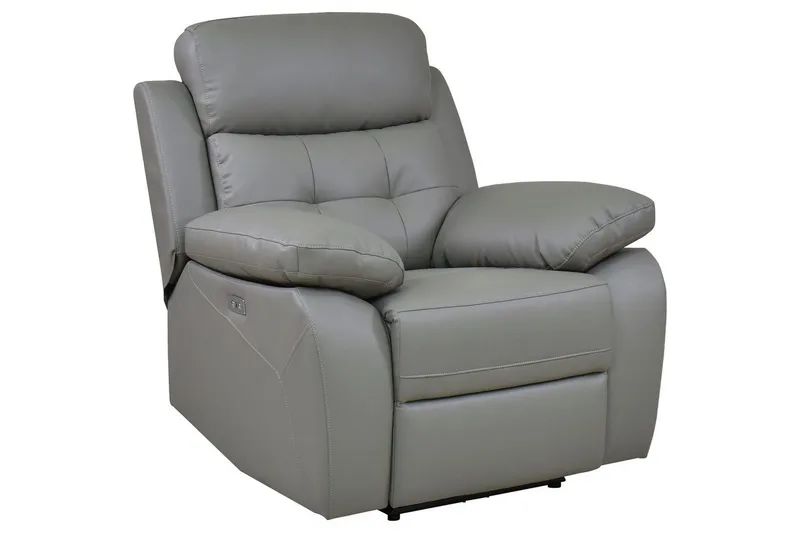 Recliner-nojatuoli Loft24 Nojatuoli Lannilis vaaleanharmaa, PU/puu/metalli, sähkötoiminen lepotuoli Ljusgrå, undefined