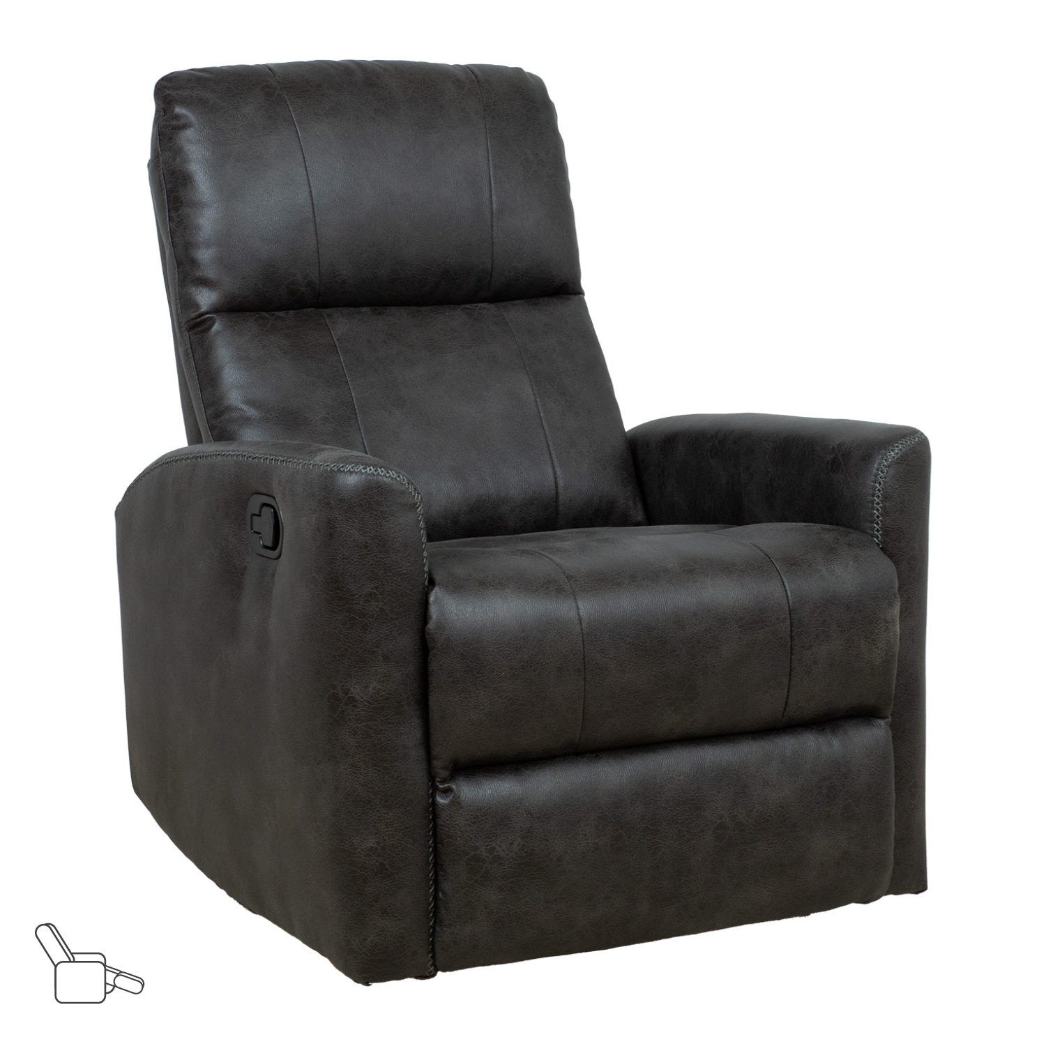 Recliner-nojatuoli Lönvik manuaalisella keinuvalla ja pyörivällä mekanismilla - harmaa