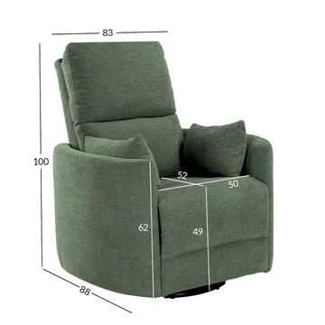 Recliner-nojatuoli Ravel manuaalisella kääntyvällä ja pyörivällä mekanismilla - vihreä - Huonekalut - Tuoli & nojatuoli - Nojatuoli & lepotuoli - Mekanismituoli