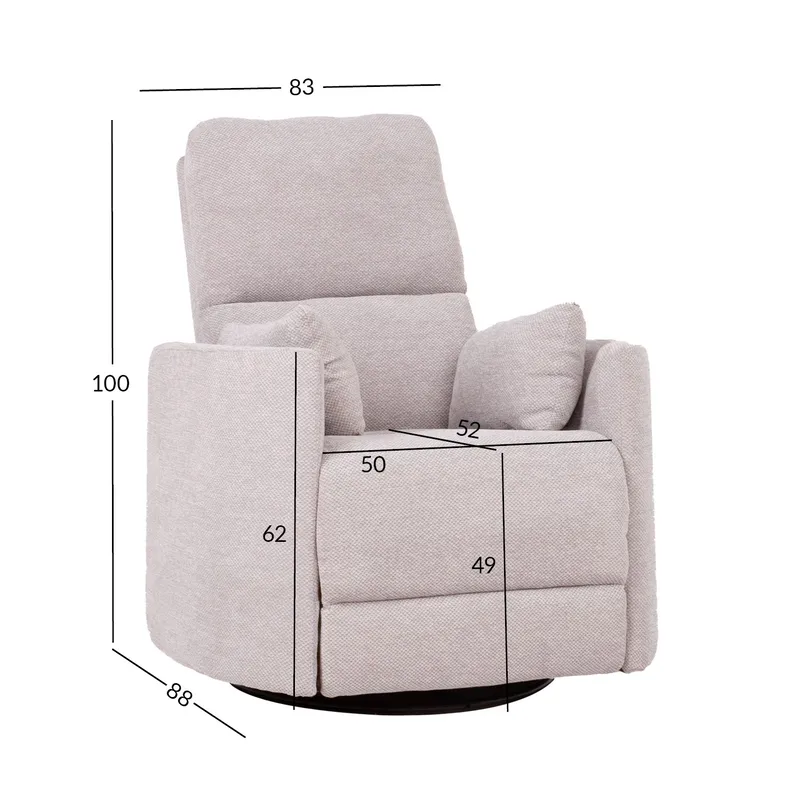 Recliner-nojatuoli Ravel manuaalisella kääntyvällä ja pyörivällä mekanismilla - harmaa - Huonekalut - Tuoli & nojatuoli - Nojatuoli & lepotuoli - Mekanismituoli